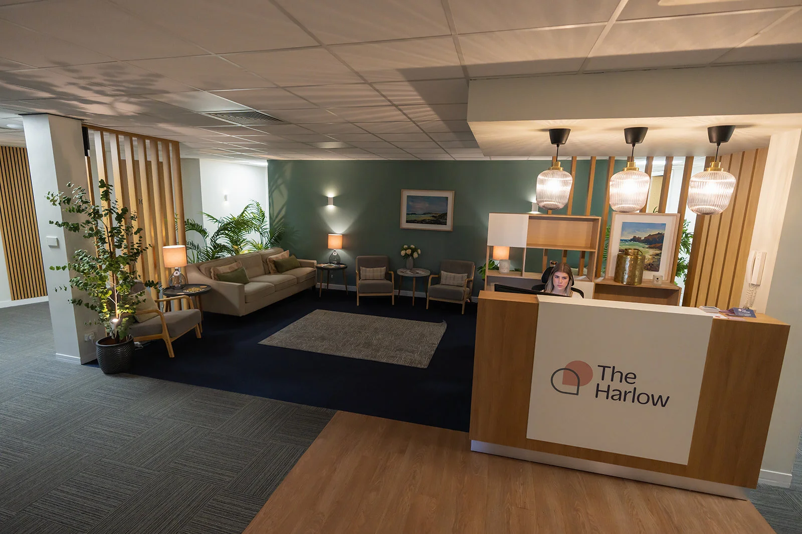 The Harlow reception area